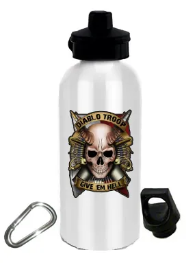 Color 20 oz Stainless Steel Water Bottle with Stem/Straw Top and Spare Lid with Carabiner.