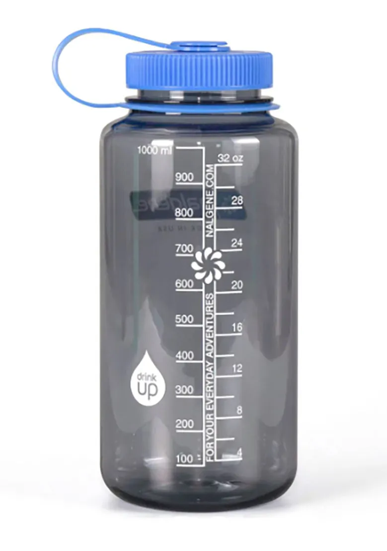 Color Nalgene Grey Wide Mouth Water Bottle.