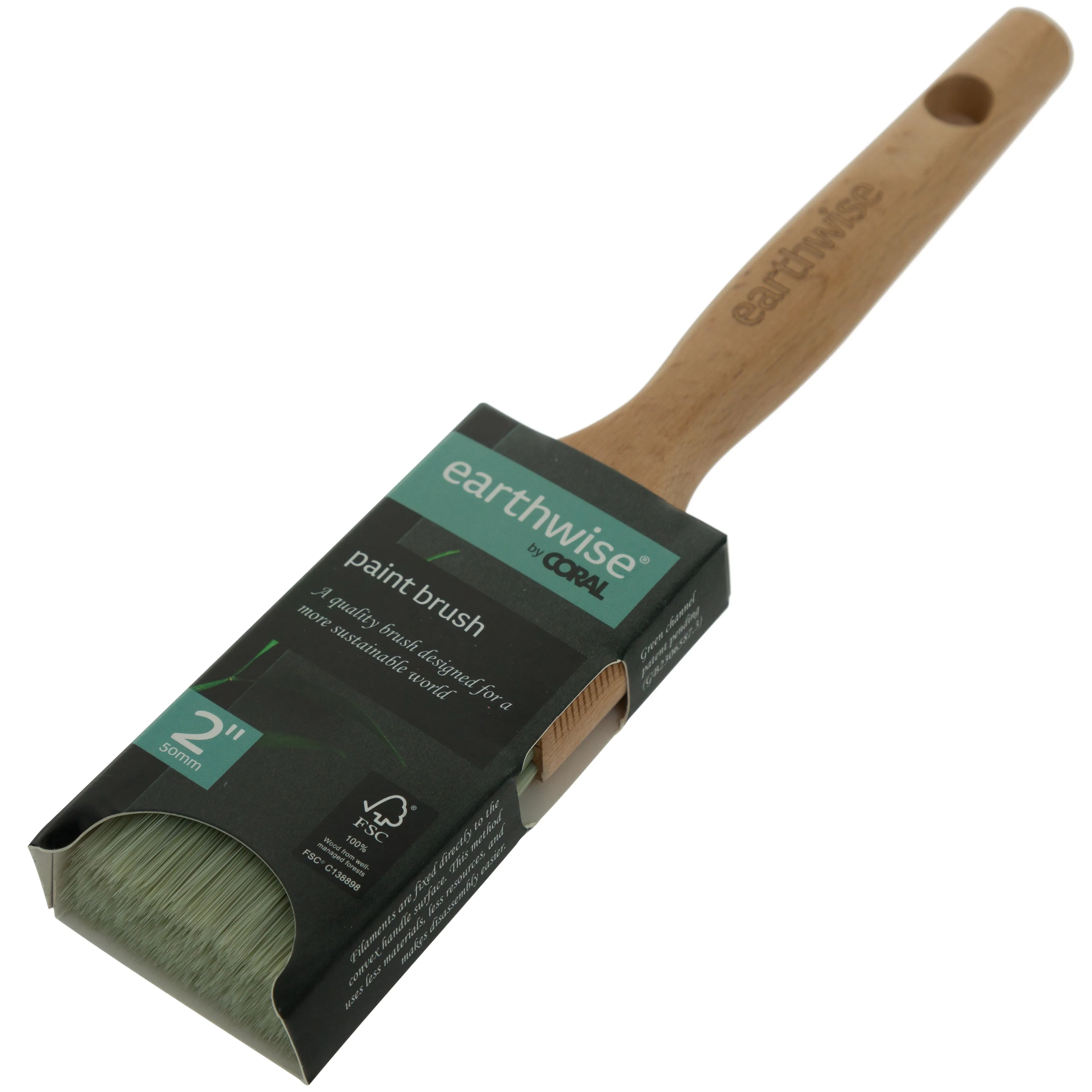 Coral Earthwise 2" Flat Paint Brush with Straight Cut