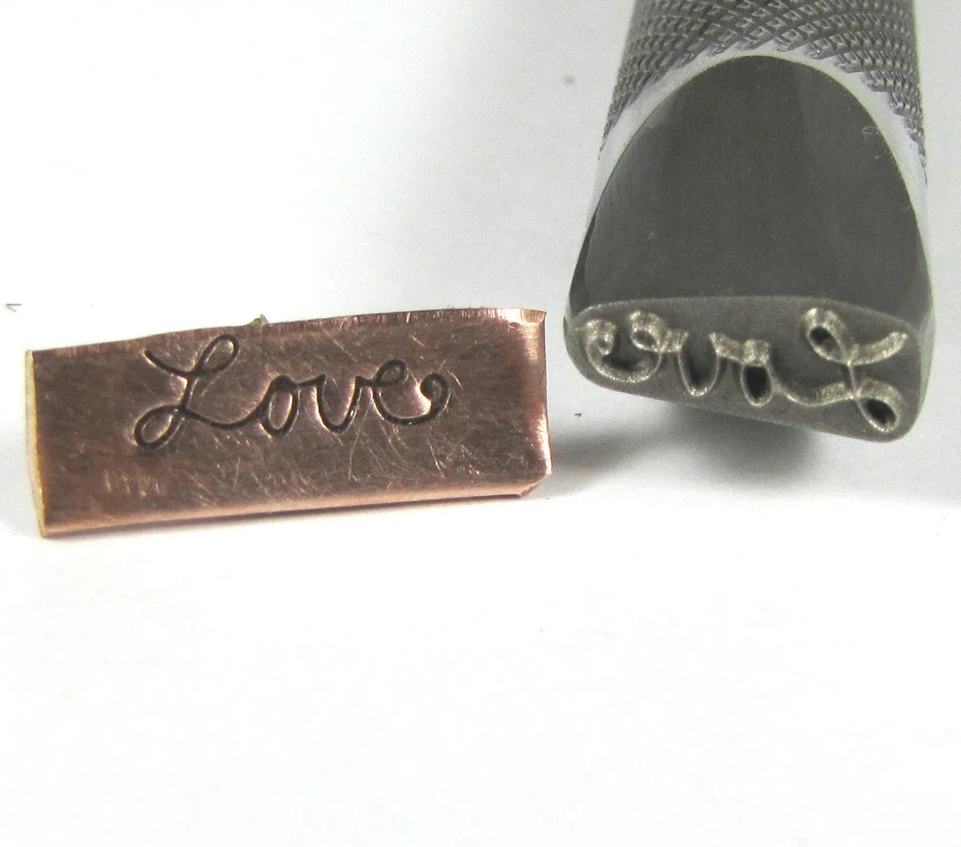 Cursive Script Love, 1/2 Shank Design Stamp, for all metals and Stainless 11 x 5 mm