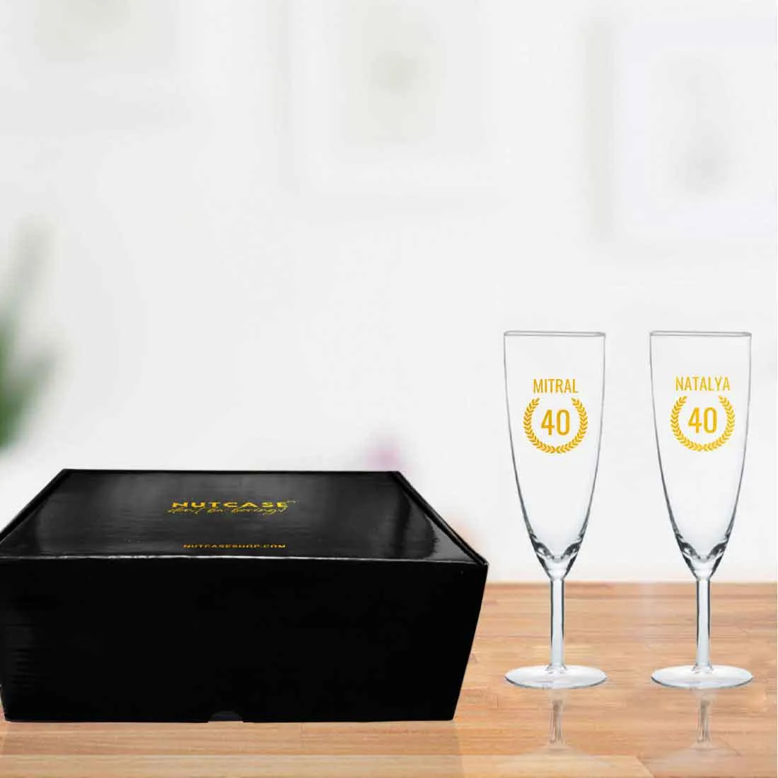 Custom Champagne Glass 40th Birthday Ideas For Women- Add Any Number