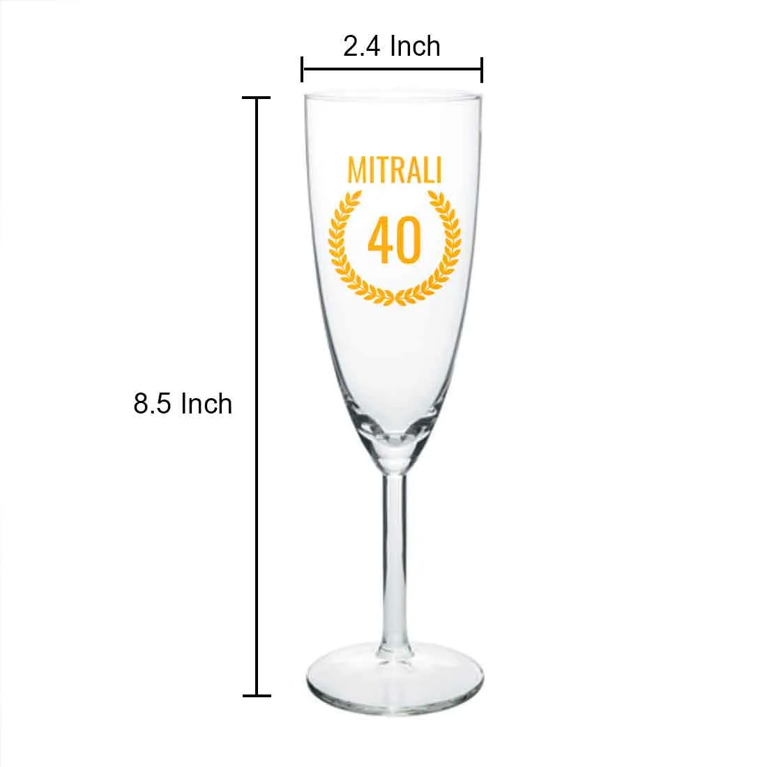 Custom Champagne Glass 40th Birthday Ideas For Women- Add Any Number