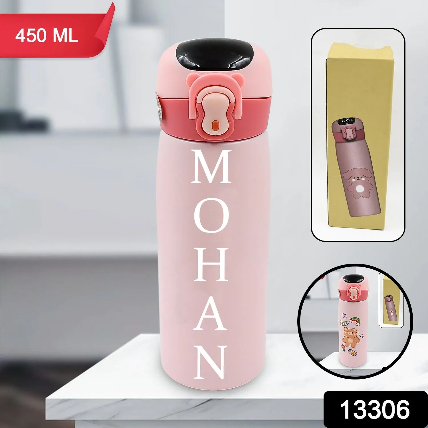 Customize Smart Vacuum Insulated Water Bottle with LED Temperature Display (450 ML Approx)