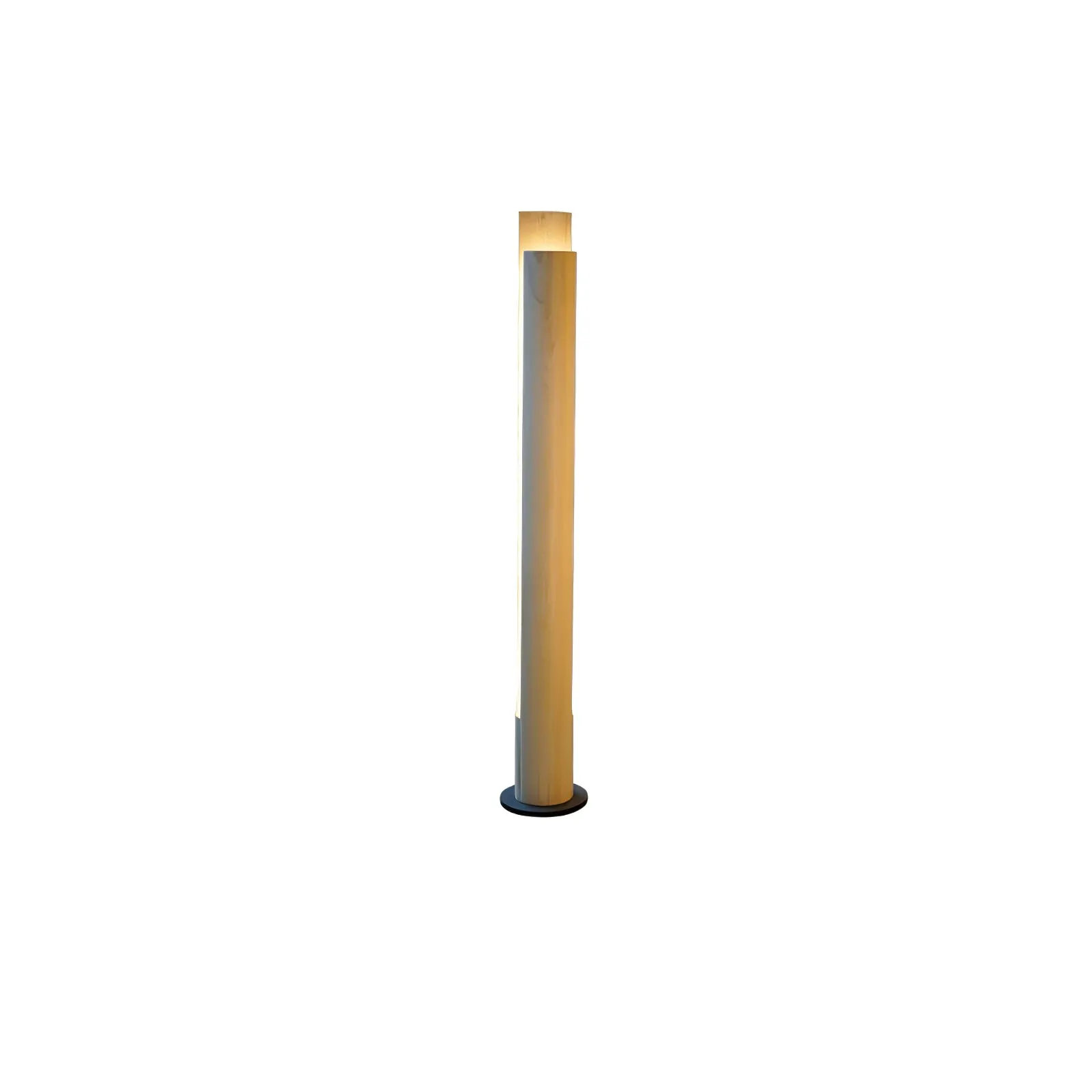 Cylindrical Timber Column Floor Lamp