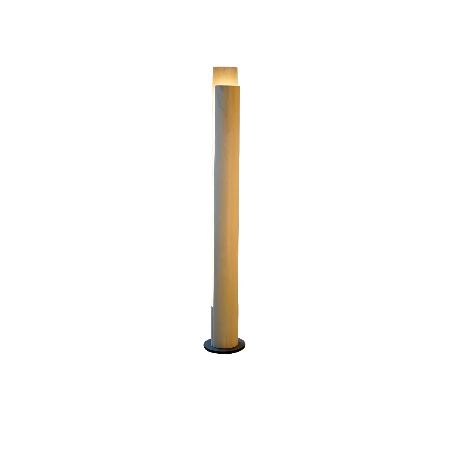 Cylindrical Timber Column Floor Lamp