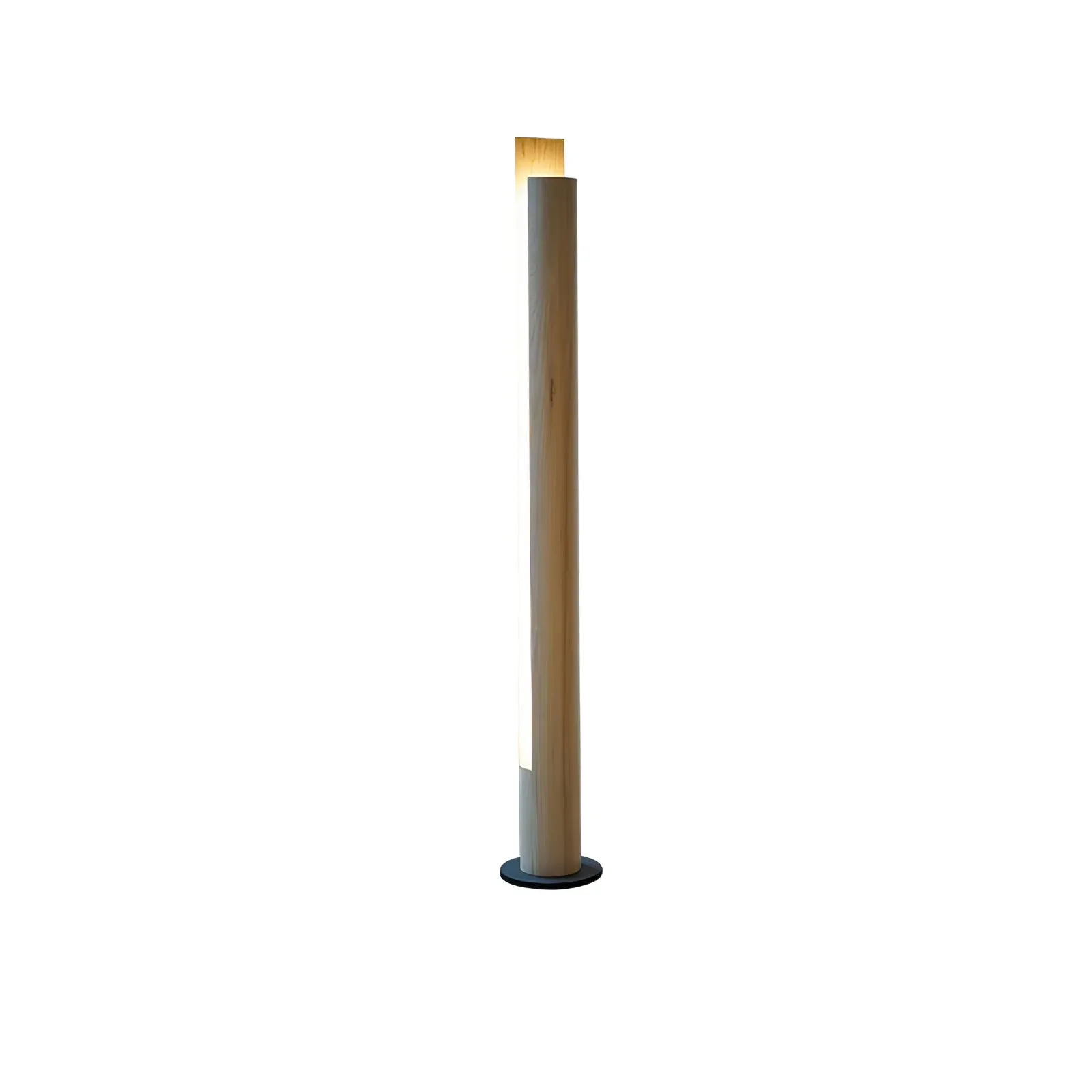 Cylindrical Timber Column Floor Lamp