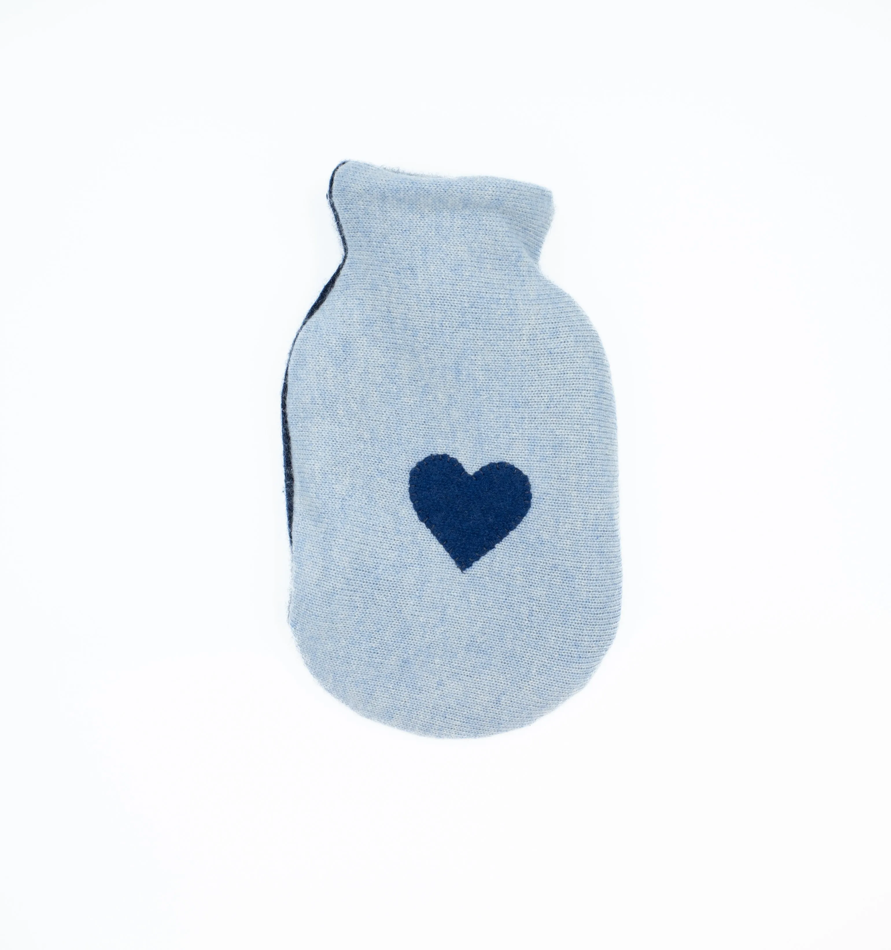 Denim and Navy Cashmere Small Hot Water Bottle