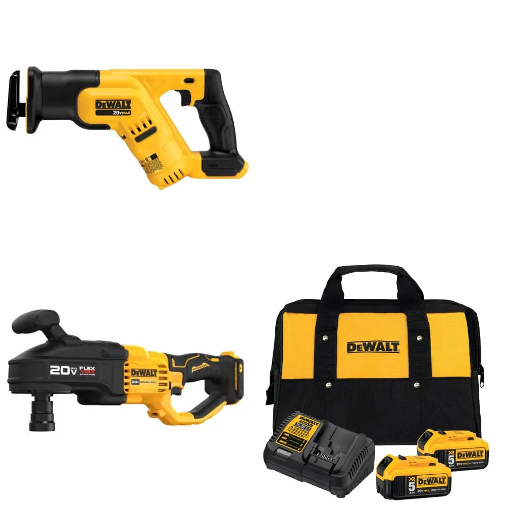 DeWalt DCD445B 20V Stud and Joist Drill w/ DCS387B Recip Saw & FREE Battery-2Pk