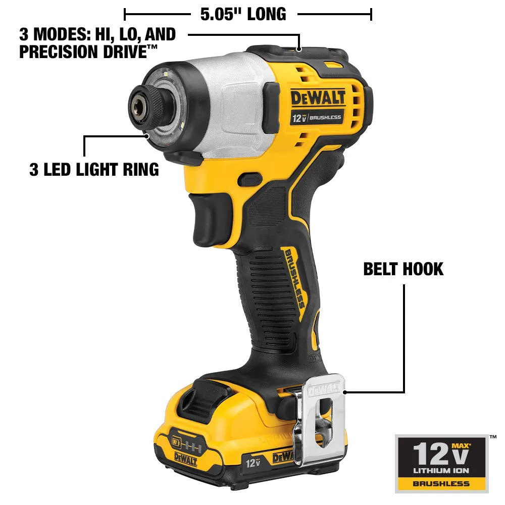 DeWalt DCK221F2 XTREME 12V MAX Brushless Cordless Drill & Impact Driver Kit