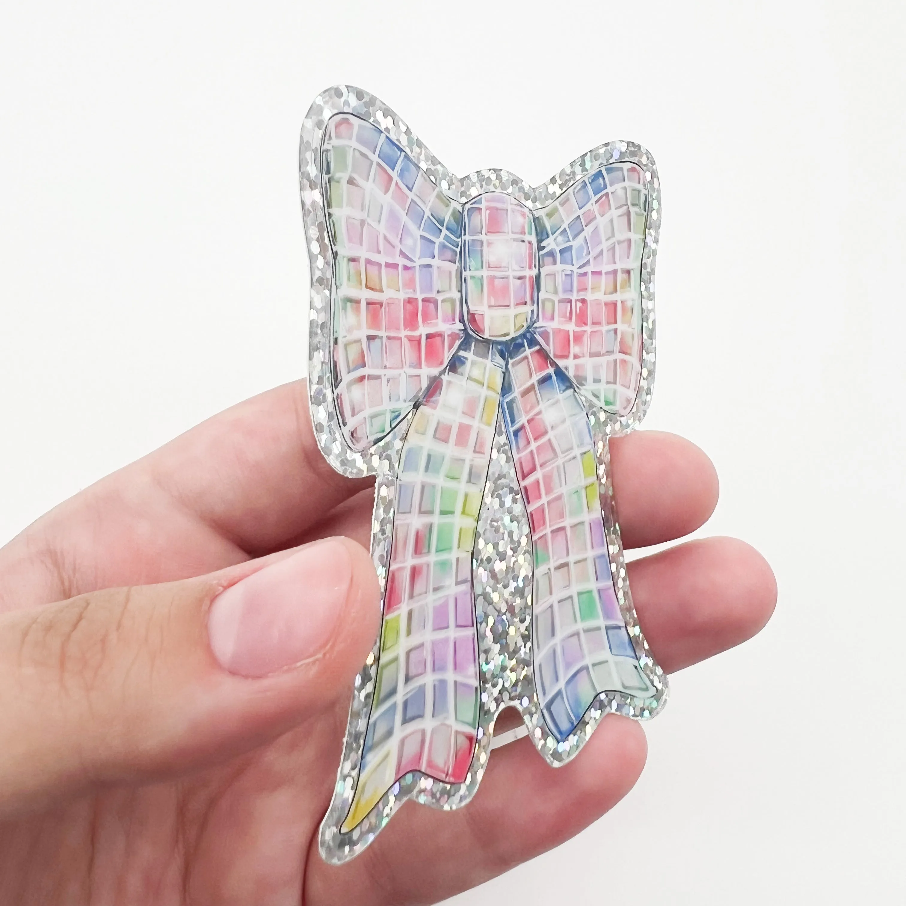 Disco Bow Holographic Sticker