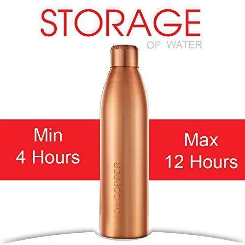 Dr. Copper World's First Seam Less Copper Water Bottle, Copper Bottles for Water 1 Liter,100% Pure Copper Water Bottles 1 Litre Best, Leak Proof Copper Bottles 1 Litre 1000ml