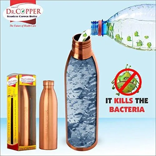 Dr. Copper World's First Seam Less Copper Water Bottle, Copper Bottles for Water 1 Liter,100% Pure Copper Water Bottles 1 Litre Best, Leak Proof Copper Bottles 1 Litre 1000ml