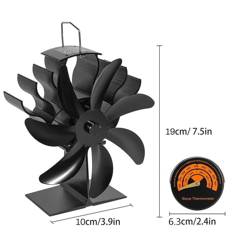 Efficient Heat Distribution with 7Blade Stove Fan  Perfect for Home Fireplace