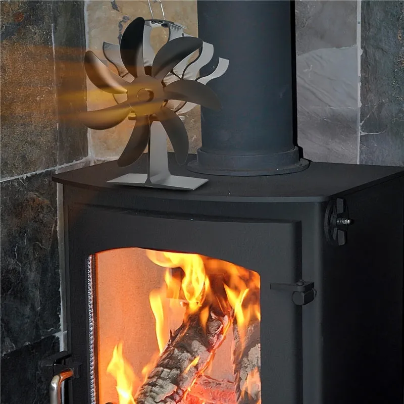 Efficient Heat Distribution with 7Blade Stove Fan  Perfect for Home Fireplace