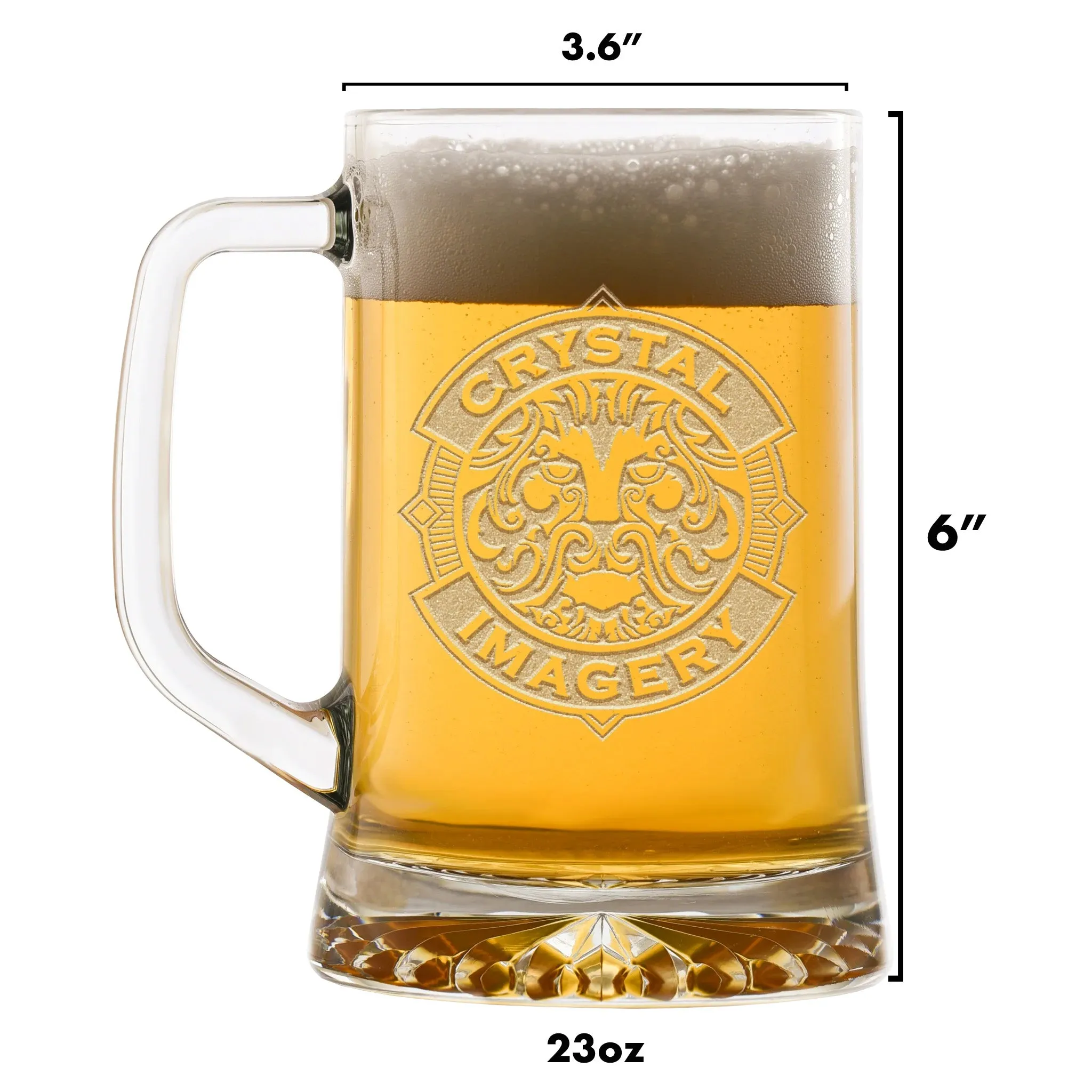 Engraved Skull and Bones Beer Mug