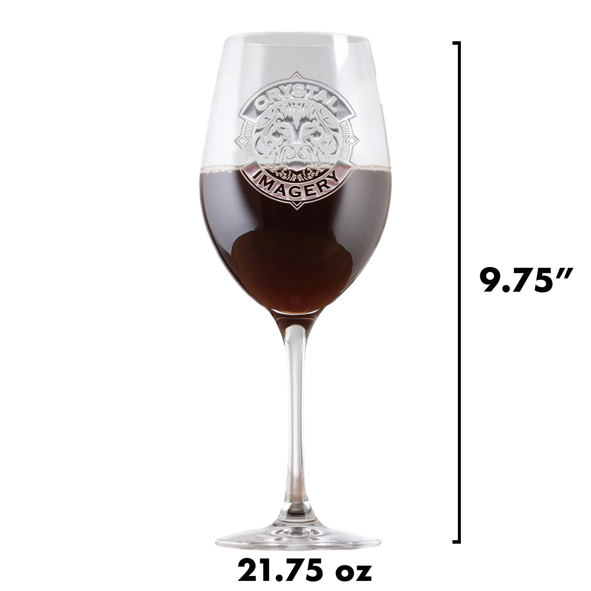 Etched Monogram Stolzle Crystal Red Wine Glass