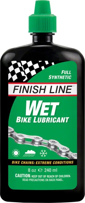 FINISH LINE WET BIKE CHAIN LUBE - 8 FL OZ DRIP