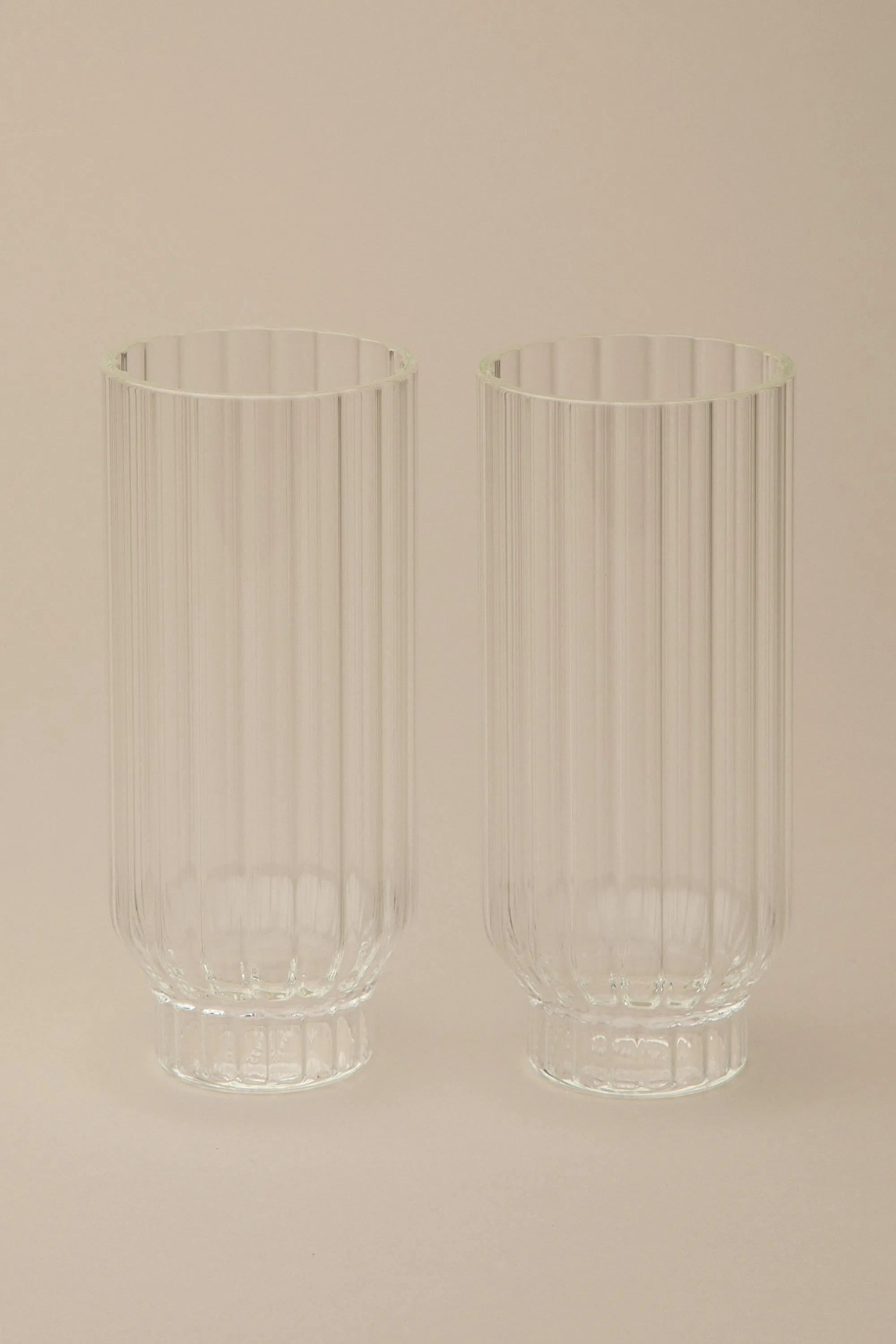 FLUTED COOLER GLASSES, SET OF 2