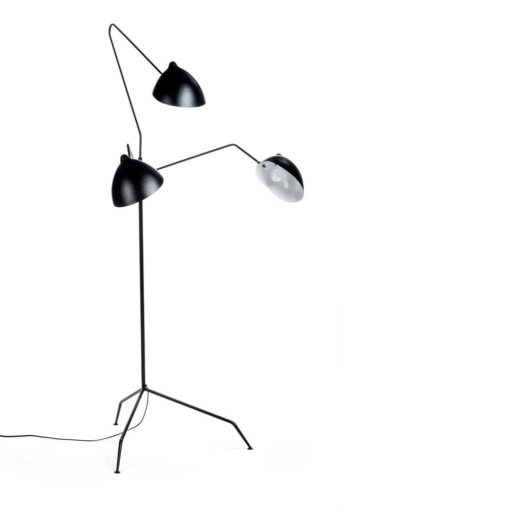 Fly Trap, Floor Lamp, 3 Heads - Inspired by Serge Mouille