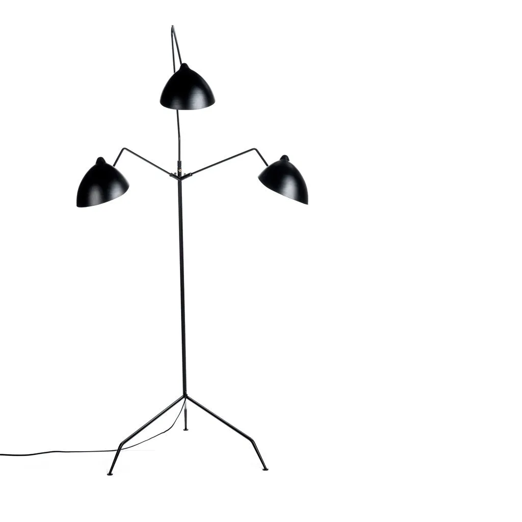 Fly Trap, Floor Lamp, 3 Heads - Inspired by Serge Mouille