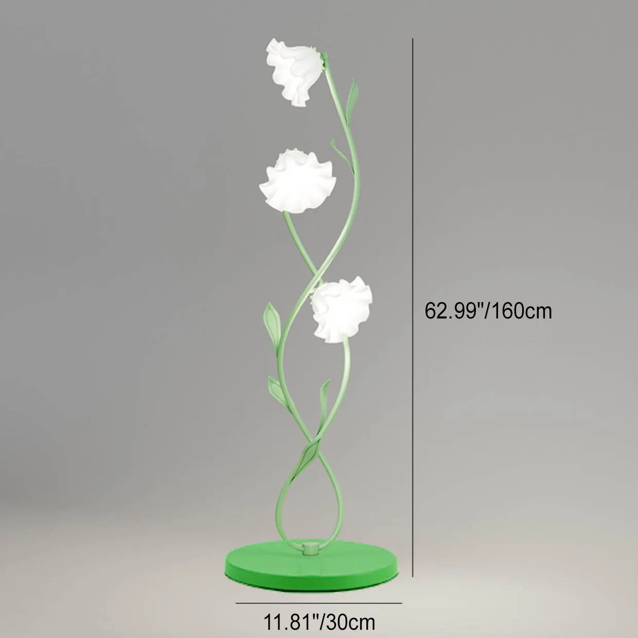 French Light Luxury Flower Glass Hardware Base 2/3-Light Standing Floor Lamp