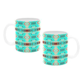 Gathering Earth Turquoise White Mug(11OZ)