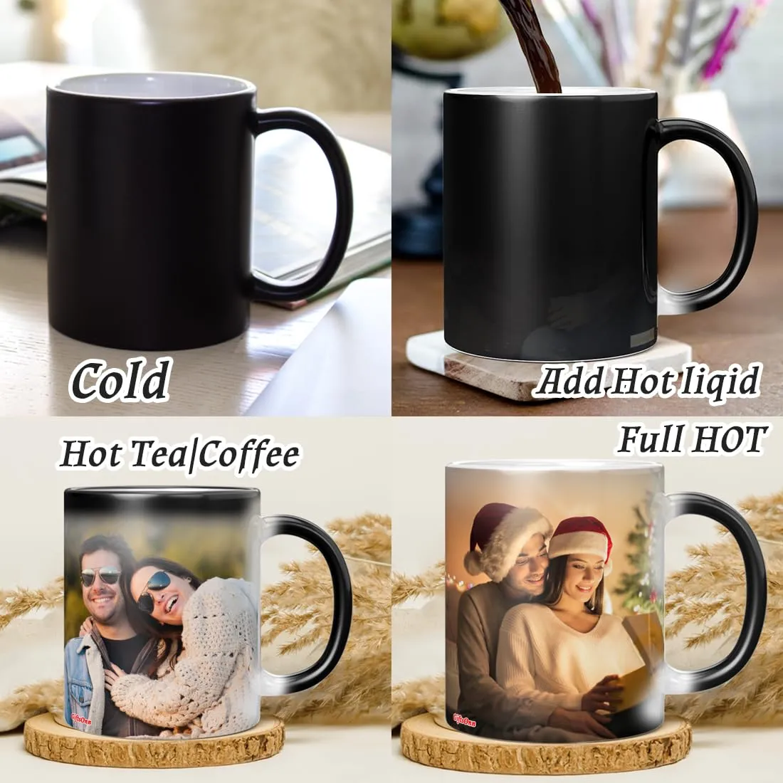 GiftsOnn Personalized Black Magic Photo mug Gift for rakhi, rakasha bandhan (320 ml, Black) (Black Magic), rakhi for brother, Gift for Sister, rakhi for brother and bhabhi,rakhi gift set, rakhi Gifts