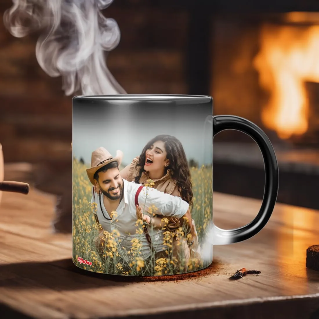 GiftsOnn Personalized Black Magic Photo mug Gift for rakhi, rakasha bandhan (320 ml, Black) (Black Magic), rakhi for brother, Gift for Sister, rakhi for brother and bhabhi,rakhi gift set, rakhi Gifts