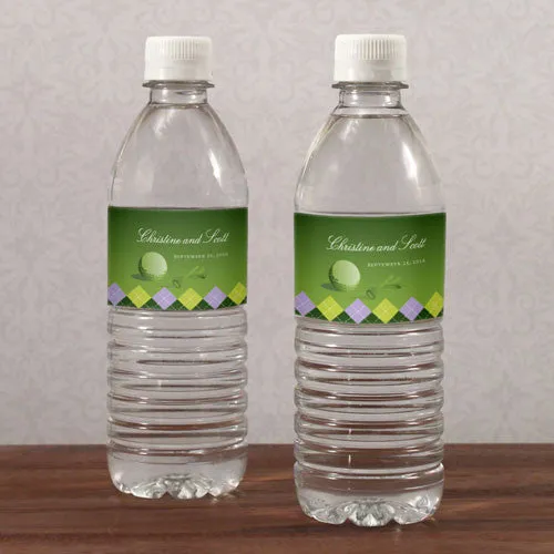 Golf Water Bottle Label Classical Green Gradient