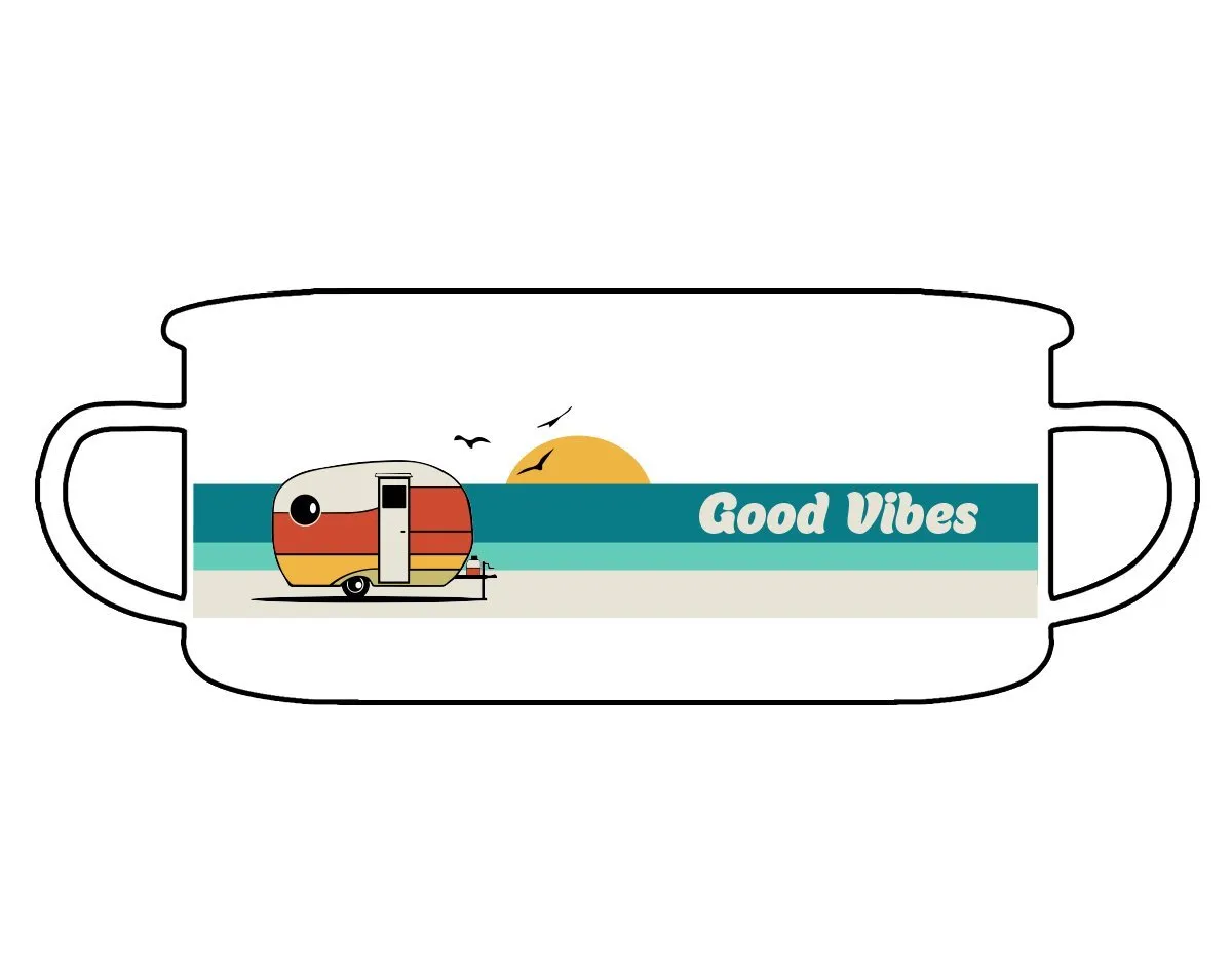 Good Vibes Retro Enamel Camp Mug