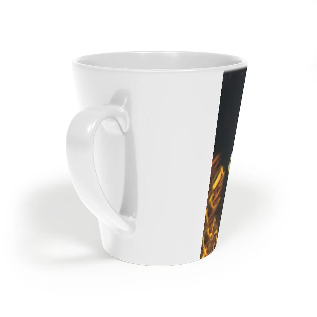 Grey Orange Fish Latte Mug, 12oz