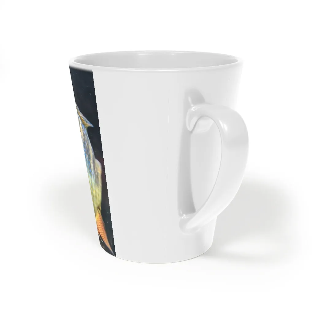 Grey Orange Fish Latte Mug, 12oz