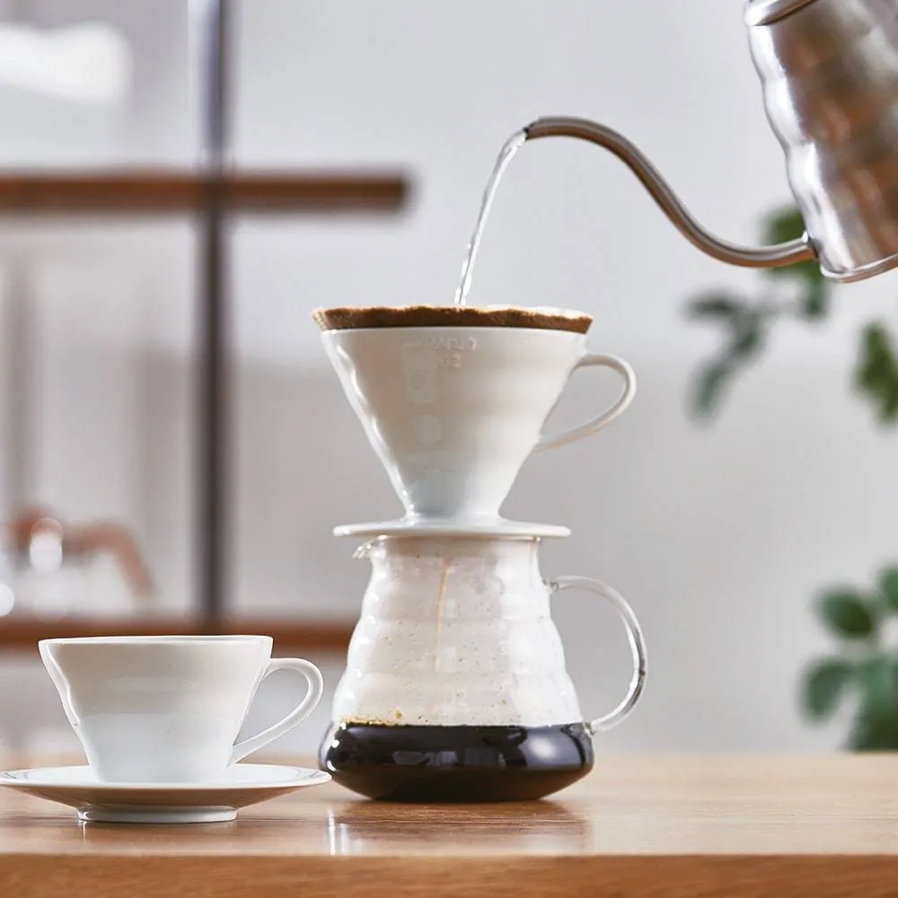 Hario V60 Ceramic Coffee Dripper White (Size 02)