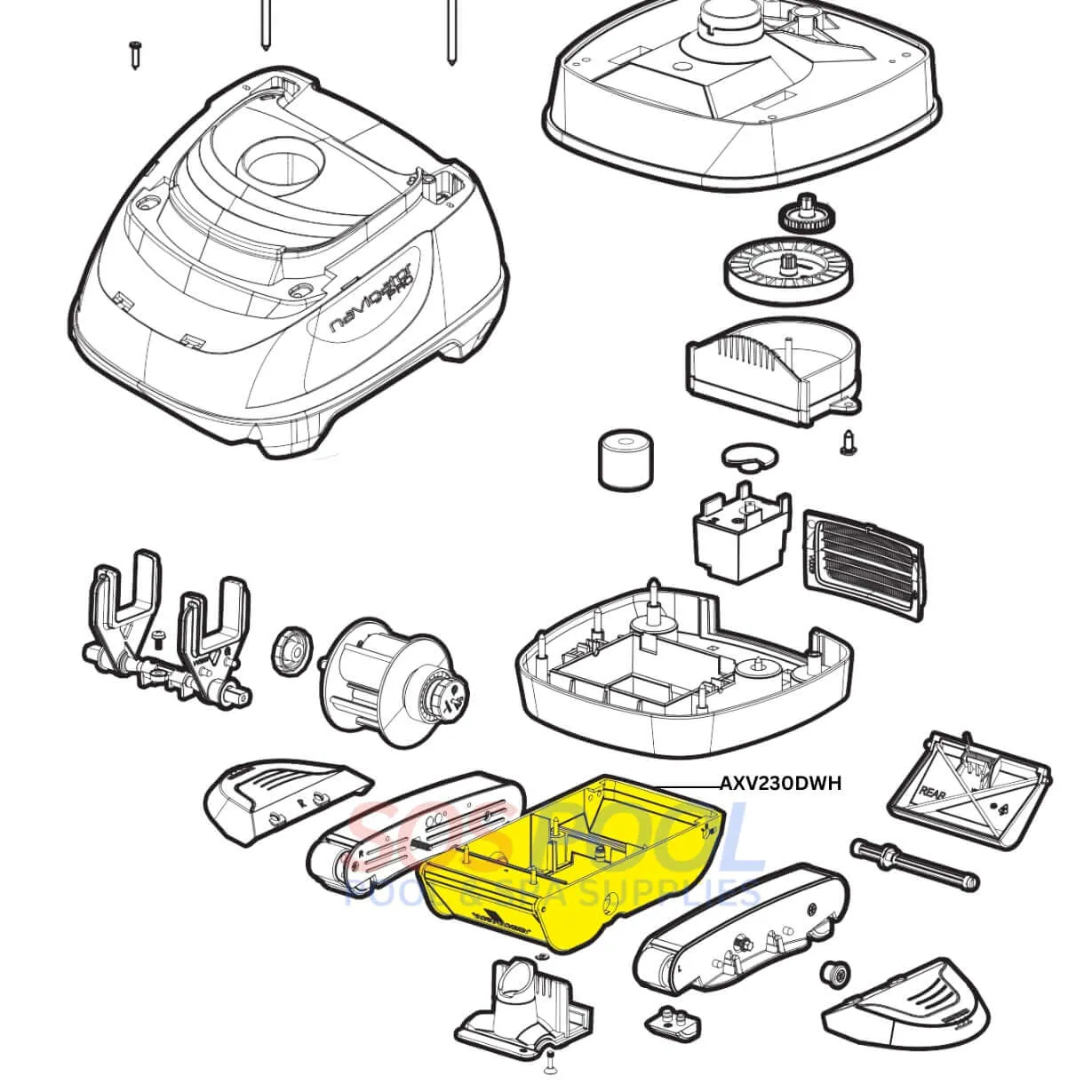 Hayward Lower Body For Navigator Pool Vac Cleaners | White | AXV230DWH