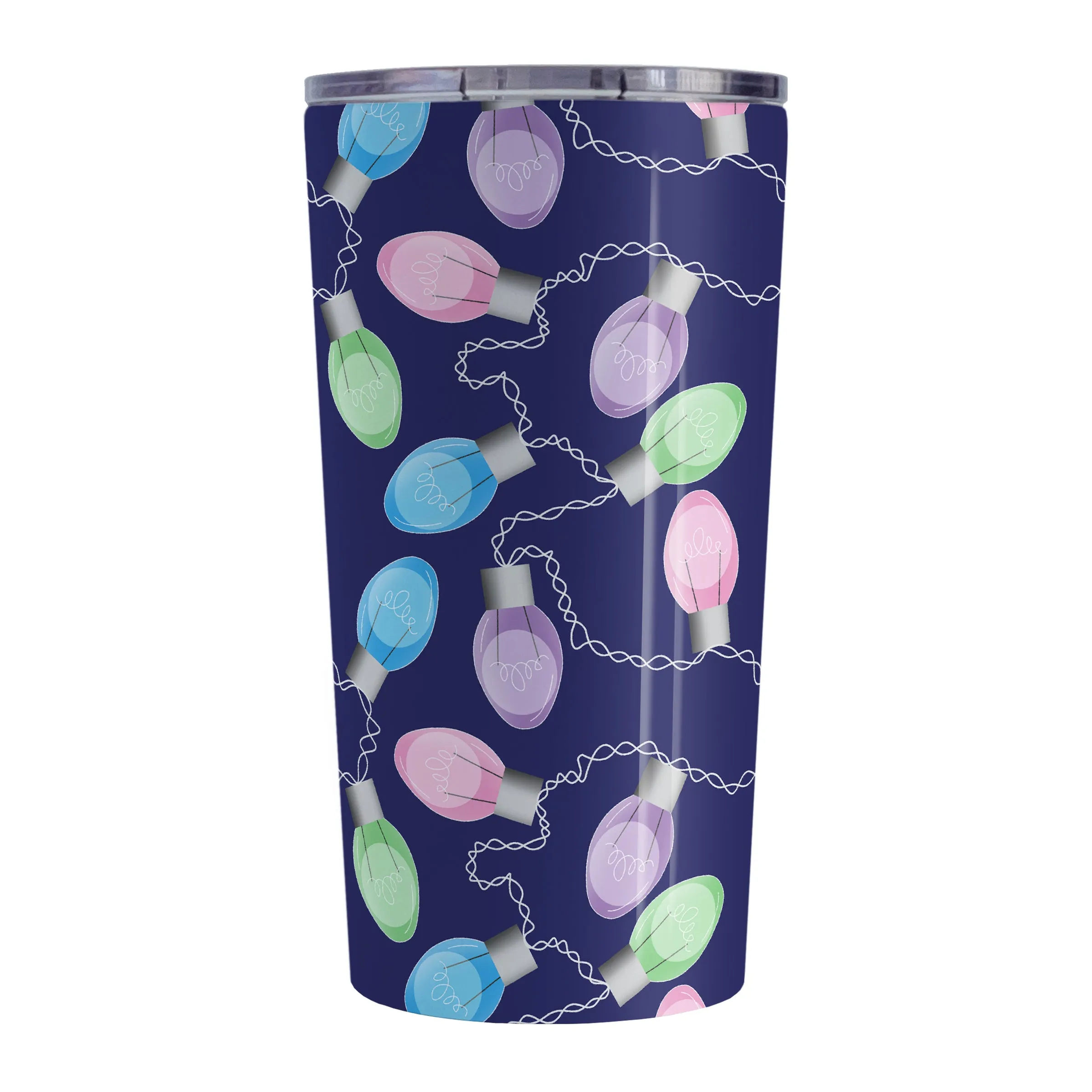 Holiday Lights Pattern Christmas Tumbler Cup