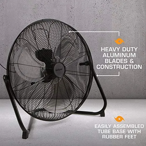 Hurricane Pro High Velocity Metal Floor Fan, 20