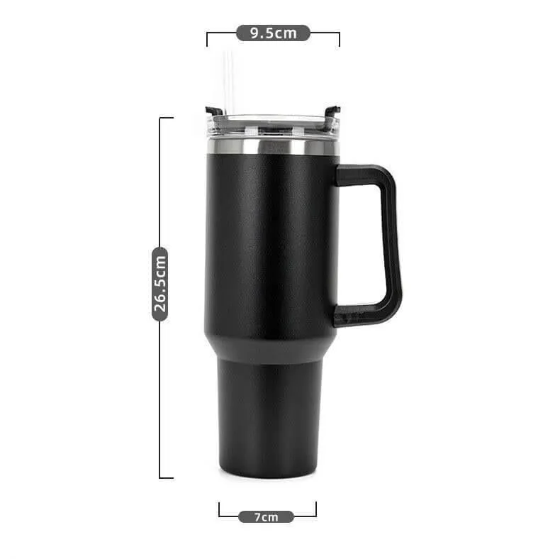 HydraMate 40oz Vacuum Tumbler with Straw - Grey