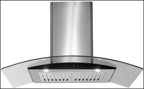 IAG I-RGT9 90cm Curved Glass Canopy Rangehood