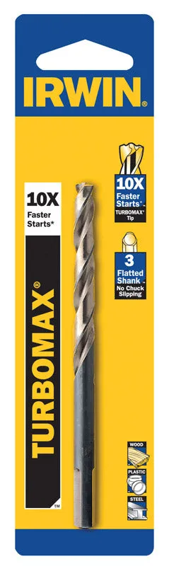 Irwin Turbomax 17/64 in. X 4-1/8 in. L High Speed Steel Drill Bit Straight Shank 1 pc