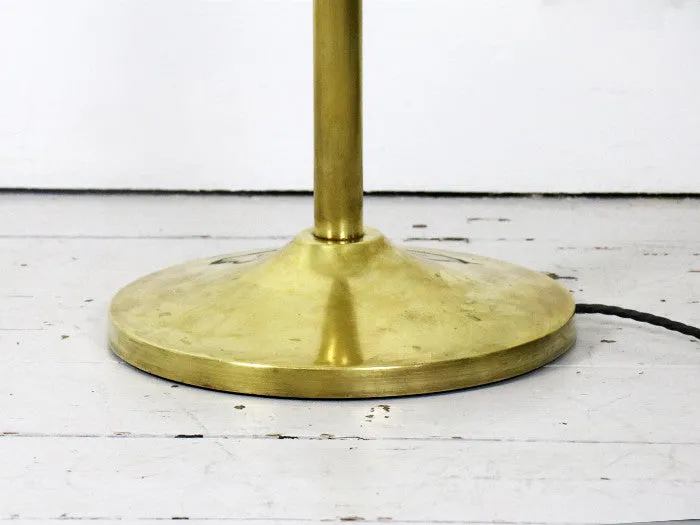 Italian 1970's brass standing lamp with perspex shade