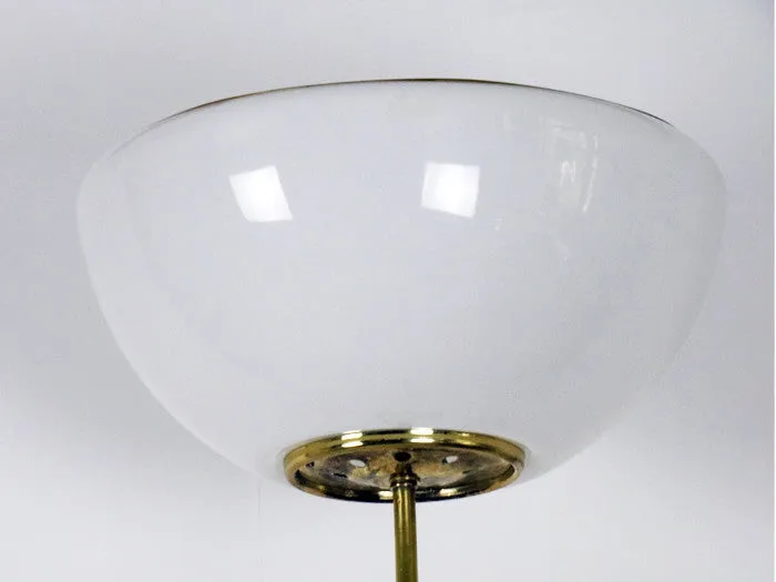 Italian 1970's brass standing lamp with perspex shade