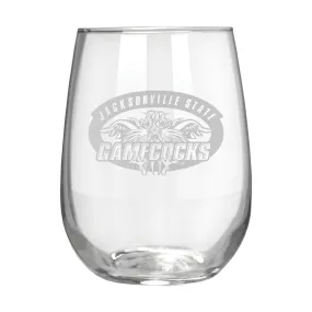 Jacksonville State Gamecocks 17 oz. Stemless Wine Glass