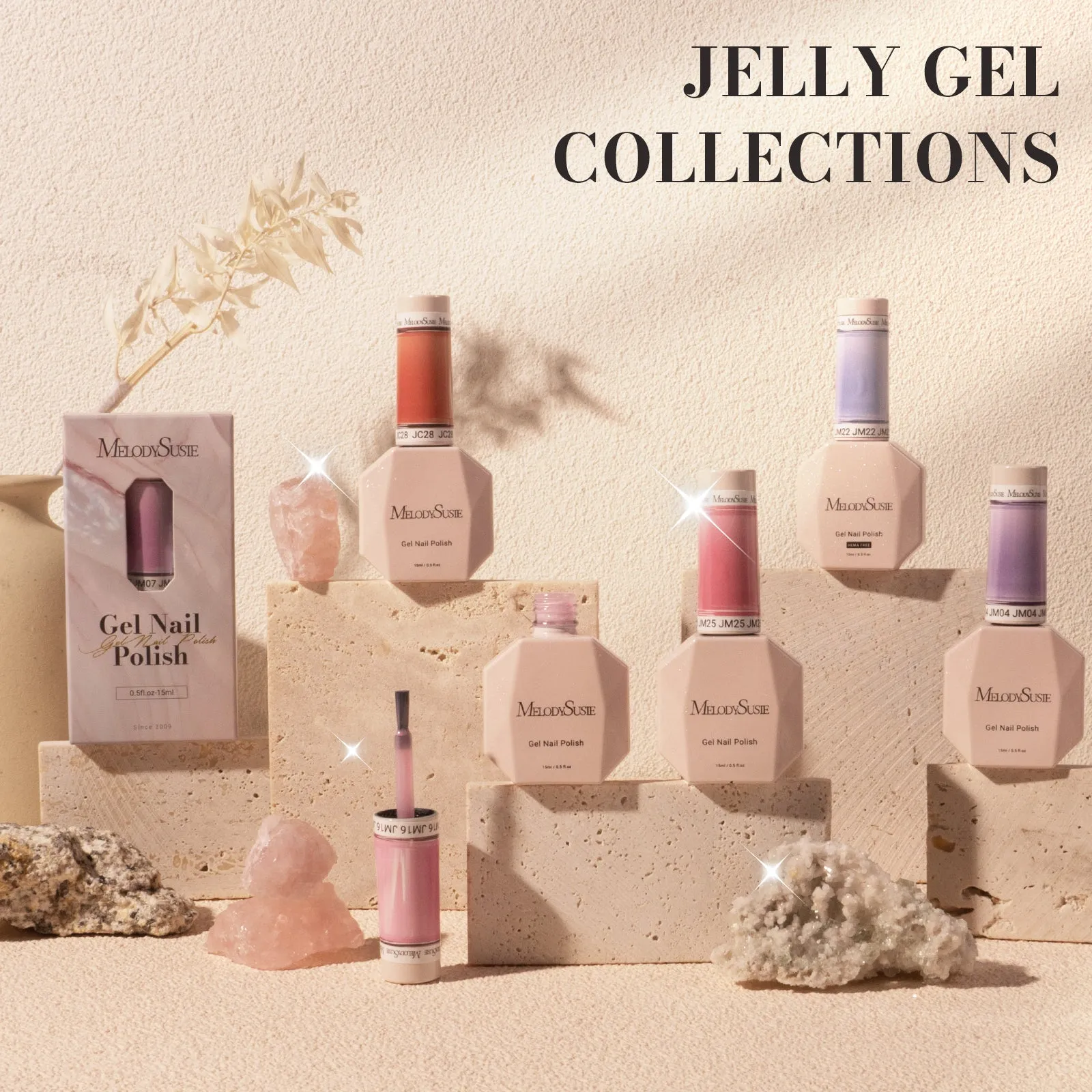 Jeweliver Jelly Gel Nail Polish 0.5 fl oz/15ml - 15Colors