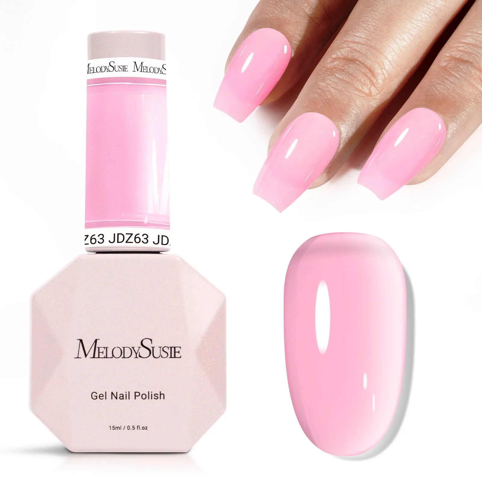 Jeweliver Jelly Gel Polish 15ml - Pink Diamond - JDZ63