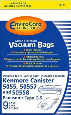 KENMORE Canister Bags - 50558, 5055, 50557