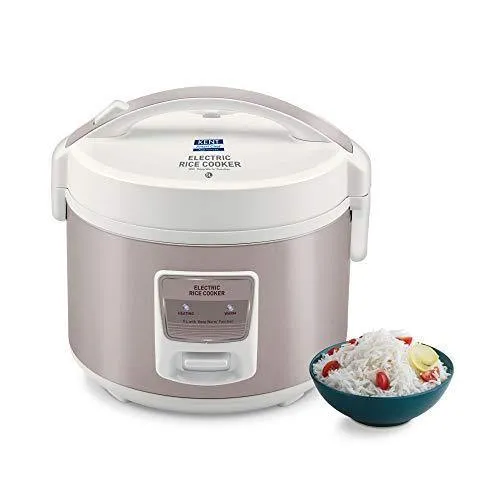 KENT Electric Rice Cooker 5-litres 700-Watt (White and Reddish Grey)