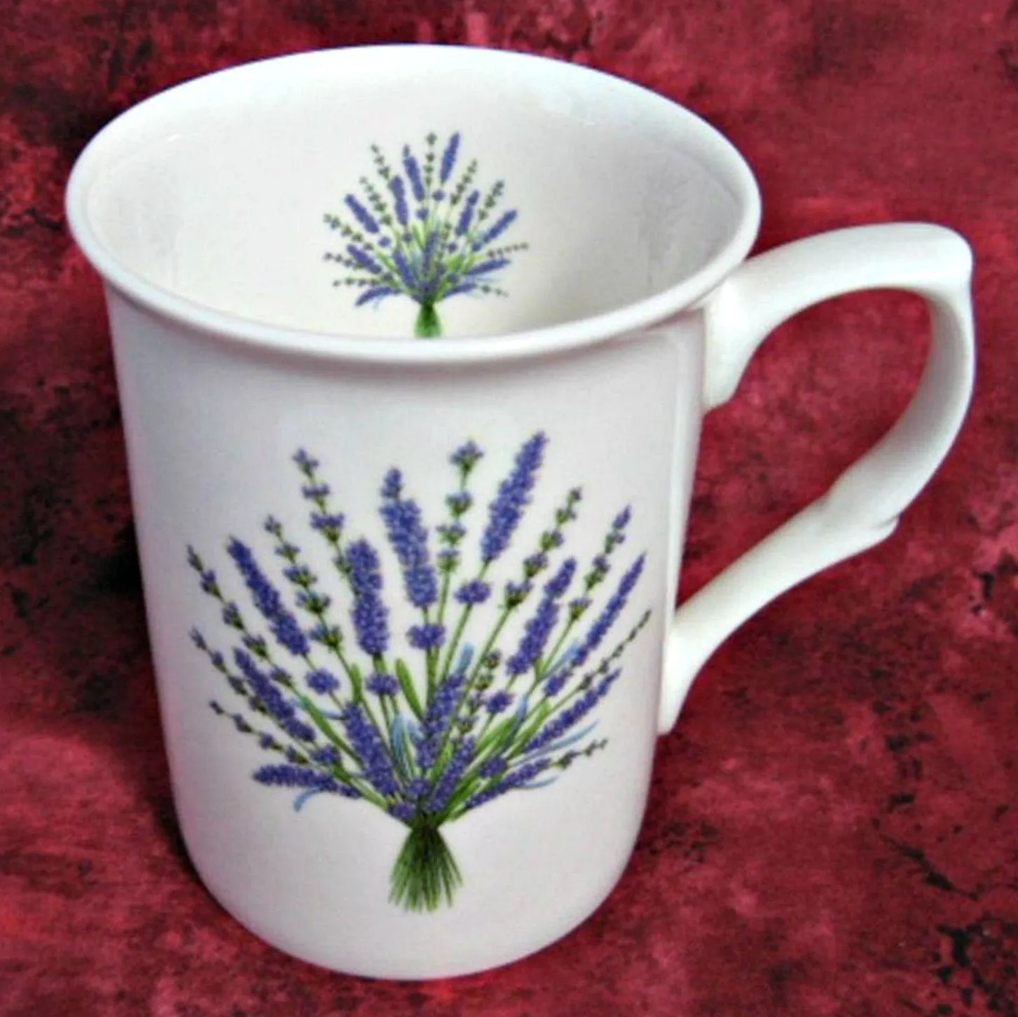 Lavender Bouquet Mug Adderley English Bone China Purple White