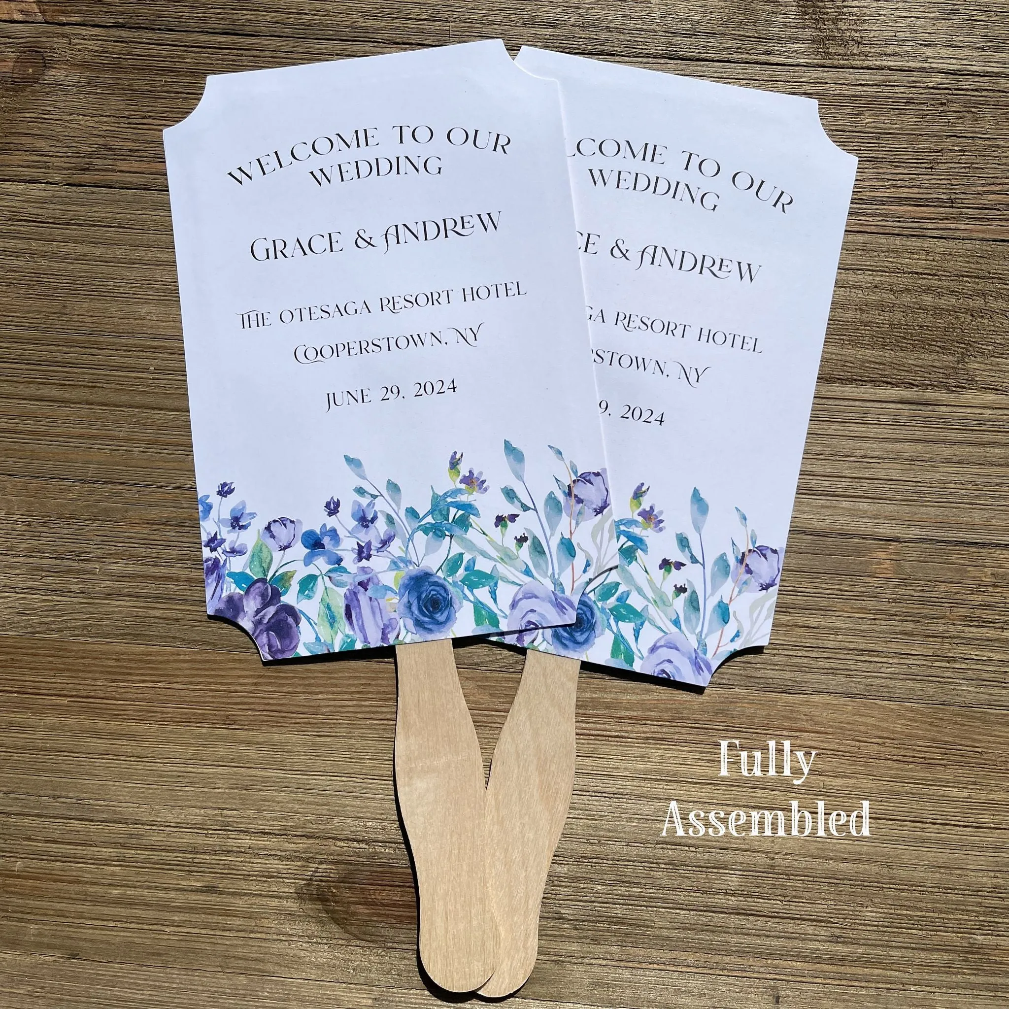 Lavender Wedding Fans Personalized