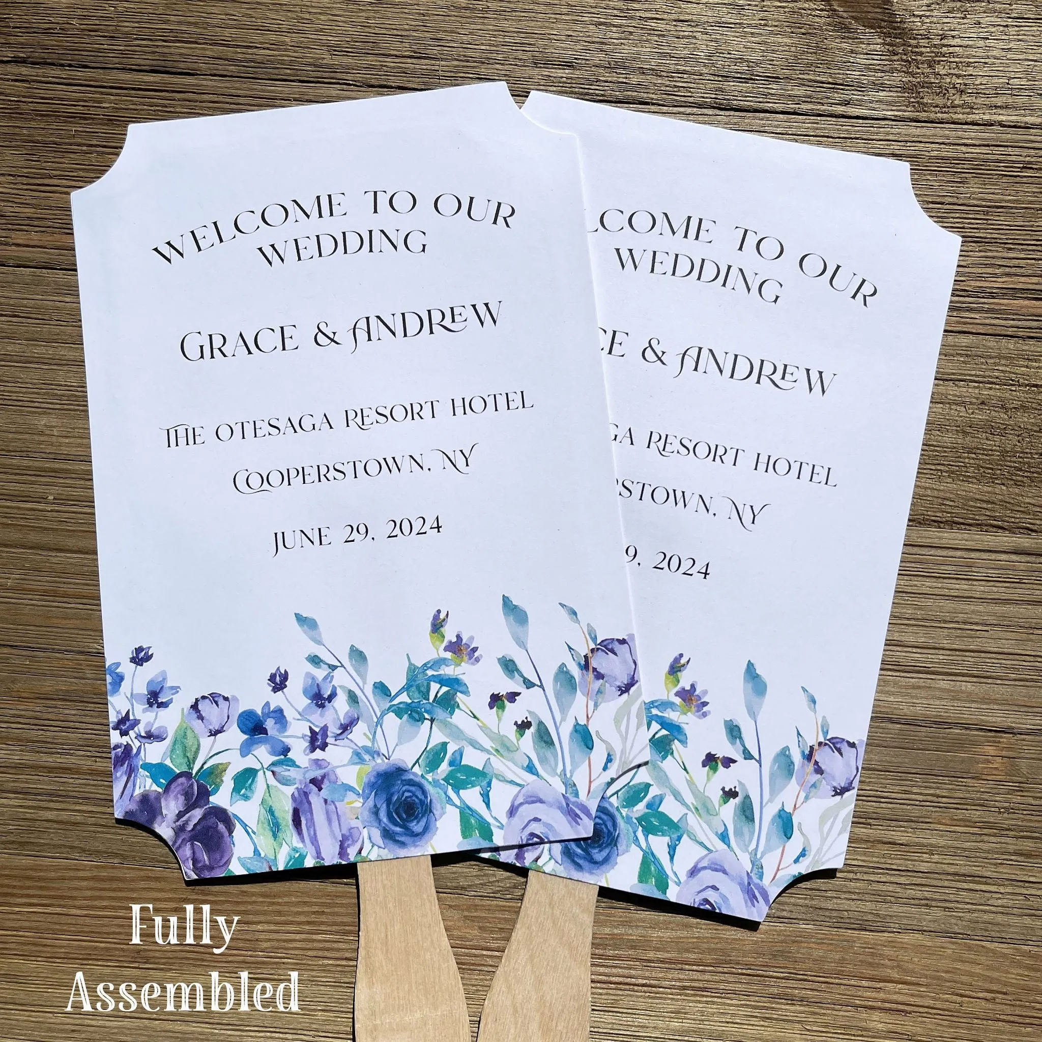 Lavender Wedding Fans Personalized