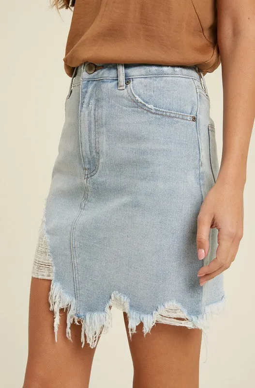 Light Blue Denim Mini Skirt